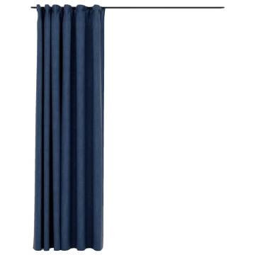 Linen-Look Blackout Curtains - Blue 290x245 cm | HipoMarket