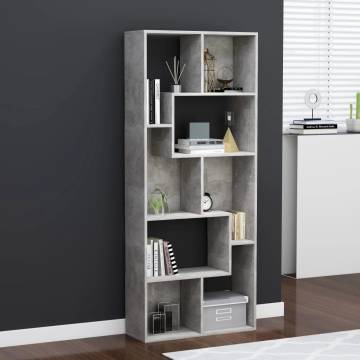 Concrete Grey Book Cabinet 67x24x161 cm - Stylish & Durable