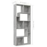 Concrete Grey Book Cabinet 67x24x161 cm - Stylish & Durable