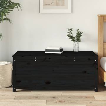 Storage Box Black 110x50x45.5 cm | Solid Pinewood Organizer