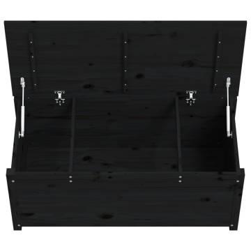 Storage Box Black 110x50x45.5 cm | Solid Pinewood Organizer