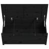 Storage Box Black 110x50x45.5 cm | Solid Pinewood Organizer