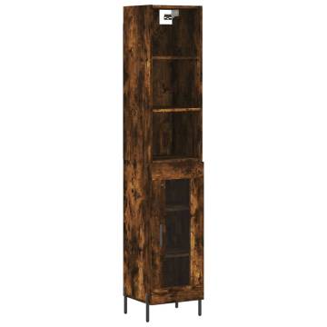 Stylish Highboard in Smoked Oak - 34.5x34x180 cm