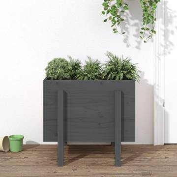 Garden Planter Grey 62x50x57 cm | Solid Pine Wood | Hipomarket