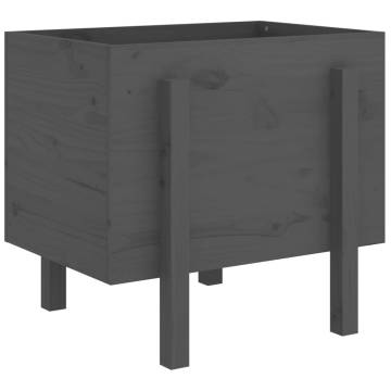 Garden Planter Grey 62x50x57 cm | Solid Pine Wood | Hipomarket