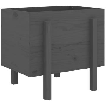 Garden Planter Grey 62x50x57 cm | Solid Pine Wood | Hipomarket