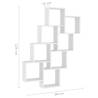 Wall Cube Shelf White 90x15x119 cm - Space-Saving Storage