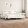 Super King Size White Bed Frame with Headboard - Solid Pine