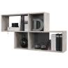 FMD Wall-mounted Shelf with 4 Compartments Sand Oak Colour sand oak Quantity in Package 1 Number of Pieces 