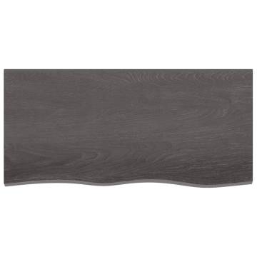 Wall Shelf Dark Brown Solid Wood Oak - Rustic Storage Solution