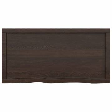 Wall Shelf Dark Brown Solid Wood Oak - Rustic Storage Solution