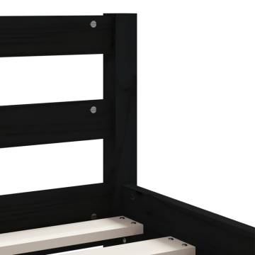 Kids Bed Frame with Drawers - Black 90x200 cm Solid Pine Wood