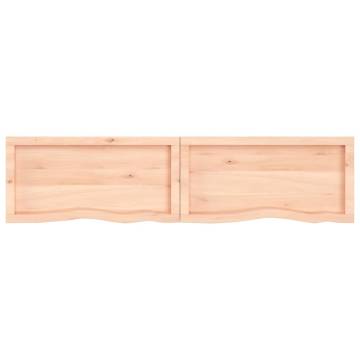 Bathroom Countertop 160x40 cm - Untreated Solid Oak Wood