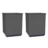 Planters 2 pcs Black 30x30x37 cm - Durable Polypropylene