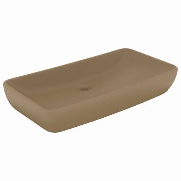 Luxury Rectangular Matt Cream Basin - 71x38 cm Ceramic