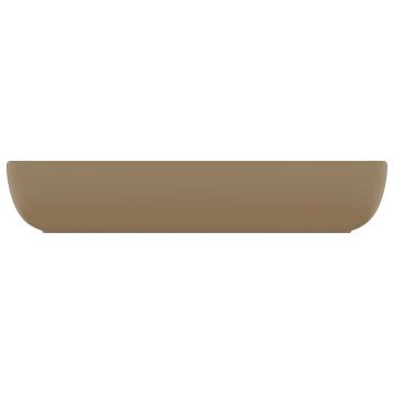 Luxury Rectangular Matt Cream Basin - 71x38 cm Ceramic