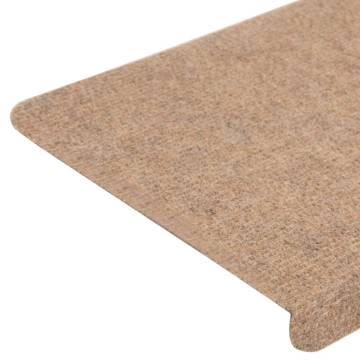 Beige Self-Adhesive Stair Mats (15 pcs) - 65x24.5 cm