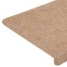 Beige Self-Adhesive Stair Mats (15 pcs) - 65x24.5 cm