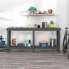 Work Bench Grey 180x50x80 cm Solid Pine | Hipo Market