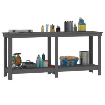 Work Bench Grey 180x50x80 cm Solid Pine | Hipo Market