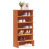 Elegant Wax Brown Shoe Cabinet - Solid Pinewood 52x30x104 cm