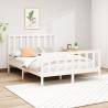 Bed Frame White Solid Wood Pine 150x200 cm King Size Colour white Size 150 x 200 cm 