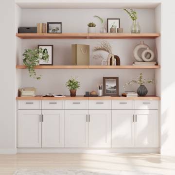 Light Brown Wall Shelf - Solid Oak, Versatile & Handmade