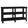 Solid Wood Pine Work Bench - Black 142.5x50x80 cm | HipoMarket