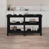 Solid Wood Pine Work Bench - Black 142.5x50x80 cm | HipoMarket