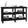 Solid Wood Pine Work Bench - Black 142.5x50x80 cm | HipoMarket