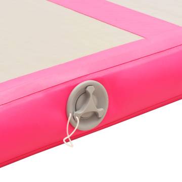 Inflatable Gymnastics Mat with Pump 400x100x10 cm - Pink