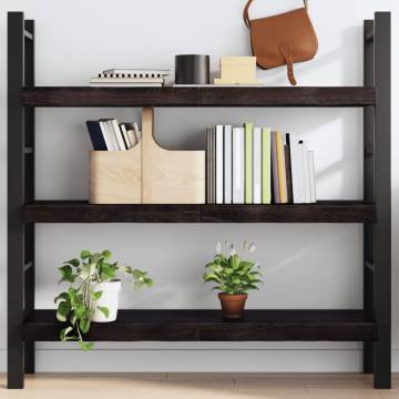 Wall Shelf Dark Brown - Treated Solid Oak Wood | Hipo Market