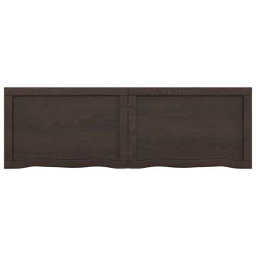 Wall Shelf Dark Brown - Treated Solid Oak Wood | Hipo Market