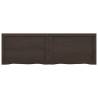 Wall Shelf Dark Brown - Treated Solid Oak Wood | Hipo Market