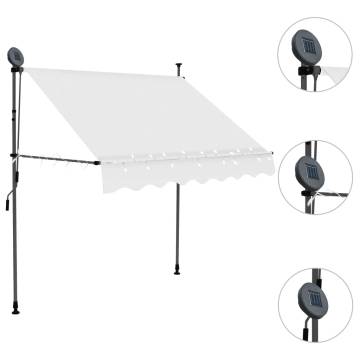 Manual Retractable Awning with LED - 100 cm Cream | HipoMarket