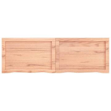 Light Brown Wall Shelf 120x40 cm - Solid Oak Storage