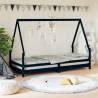 Kids Bed Frame Black 80x200 cm Solid Wood Pine Colour black Size 80 x 200 cm 