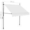 Manual Retractable Awning with LED - 100 cm Cream | HipoMarket