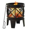 Rustic Fire Pit with Poker - Steel 42x54 cm | HipoMarket