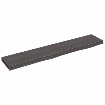 Wall Shelf Dark Brown 100x20x4 cm - Solid Oak Wood