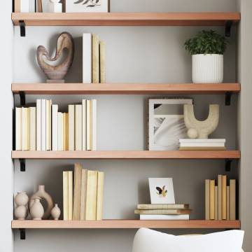 Light Brown Wall Shelf - Solid Oak Wood | HipoMarket