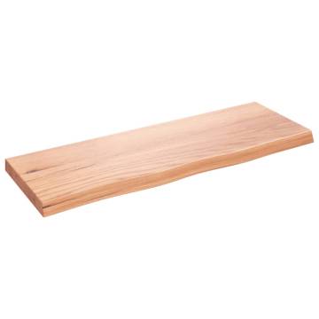 Light Brown Wall Shelf - Solid Oak Wood | HipoMarket