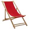 Deck Chair Bamboo and Canvas Red Colour red Quantity in Package 1 Number of 