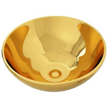 Elegant Gold Ceramic Wash Basin - 32.5x14 cm | HipoMarket