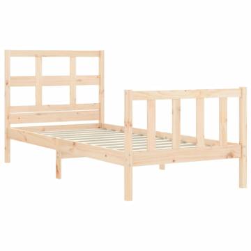 Solid Wood Bed Frame with Headboard 100x200 cm - Hipomarket