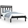 Black Solid Wood Bed Frame 90x190 cm - Stylish & Durable