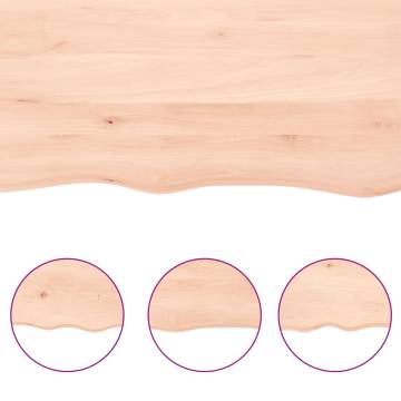 Untreated Solid Wood Bathroom Countertop - 40x30x(2-4) cm