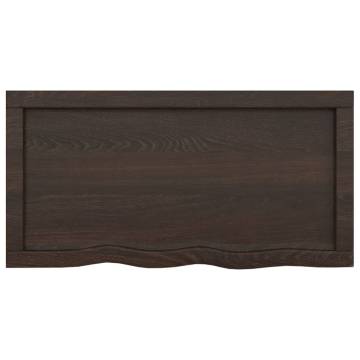 Wall Shelf Dark Brown 80x40 cm - Solid Oak Design | Hipomarket