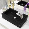 Basin with Faucet Hole Rectangular Ceramic Black 46x25.5x12 cm Colour black 