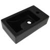 Stylish Rectangular Ceramic Black Basin with Faucet Hole